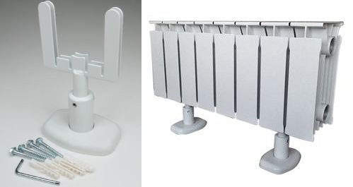 Кріплення радіаторів опалення до стіни і підлоги на ніжки і кронштейни