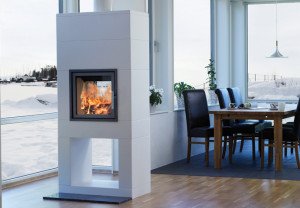 Ідеї вибору скляних дверей для каміна: фото