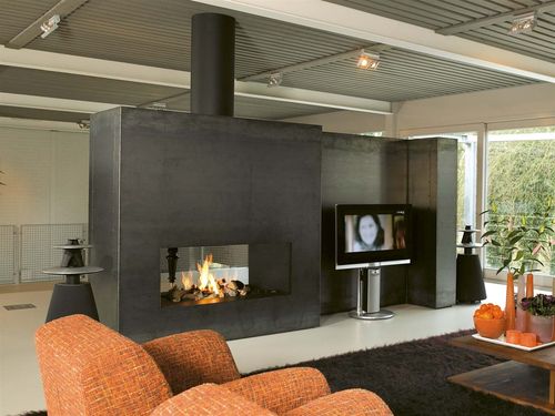 Двосторонній камін в інтерєрі: фото, відгуки, з цегли