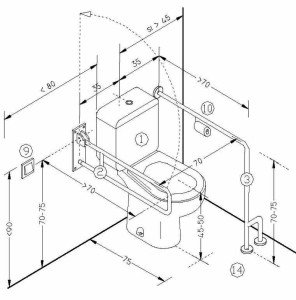 Санвузол для інвалідів: норми, розміри та обладнання (фото)