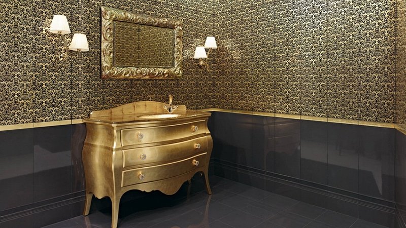 Італійська плитка для ванної кімнати: фото зразки