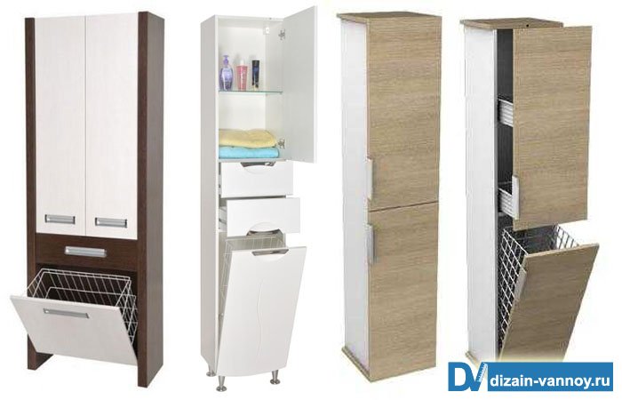 Вузька навісна шафа пенал для ванної кімнати