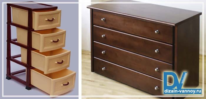 Комоди для ванної кімнати   вибір між пластиковими і деревяними варіантами