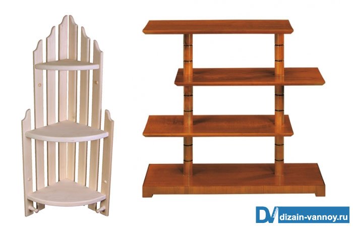 Кутові полиці для ванної кімнати: види конструкцій навісні, телескопічні та інші