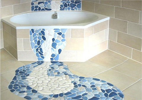 Панно з плитки в ванну, як вибрати і існуючі види