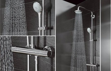 Душова панель з тропічним душем і змішувачем, які бувають види