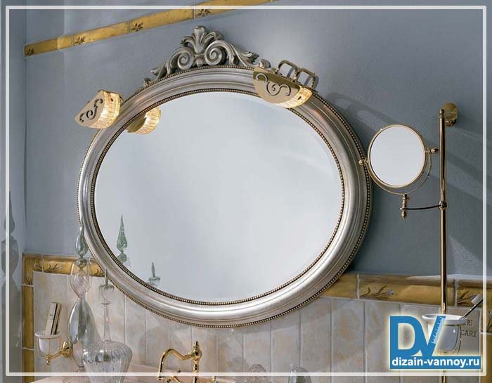 Кругле і овальне дзеркало у ванну кімнату   фото інтерєрів і вибір