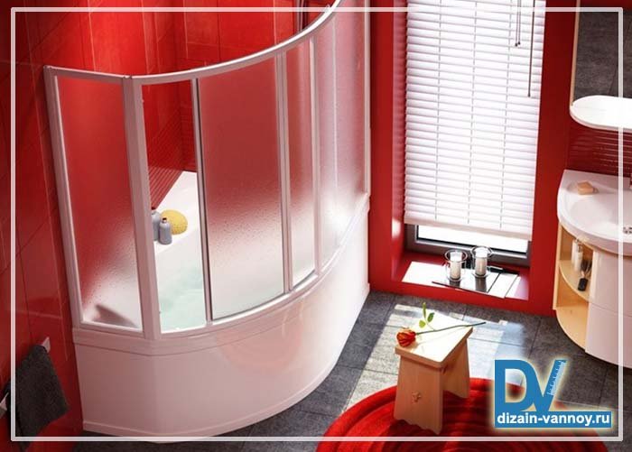 Пластикова шторка для ванної   види розсувних і звичайних конструкцій