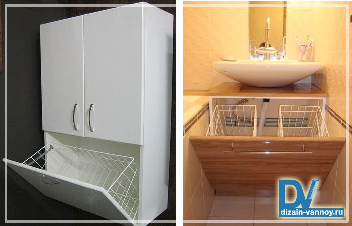 Шафа для зберігання білизни у ванній кімнаті пенал з кошиком Шафа для зберігання білизни у ванній кімнаті пенал з кошиком