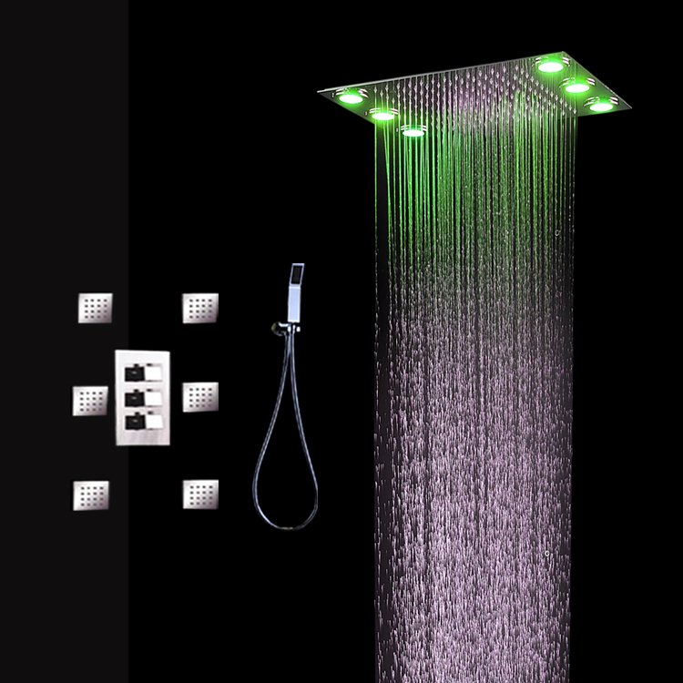 Душова панель з тропічним душем і змішувачем, які бувають види