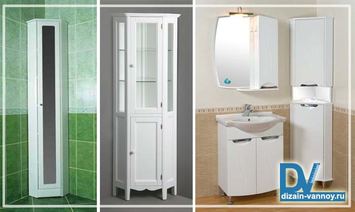 Пенал для ванної кімнати, кутовий шафа і переваги і недоліки