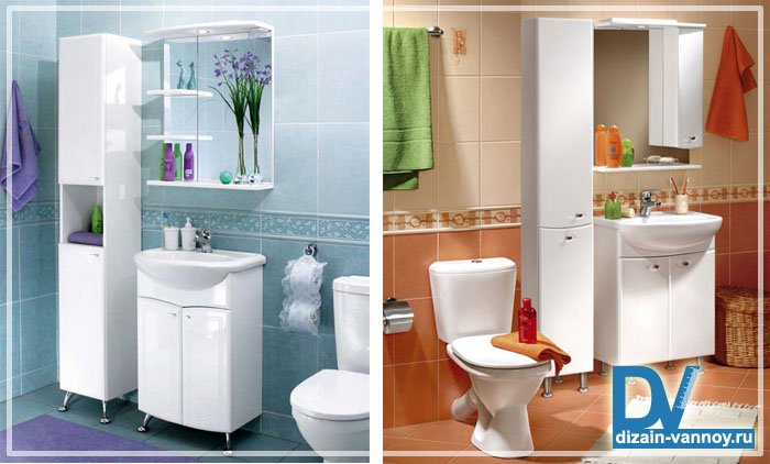 Компактна меблі для маленької ванної кімнати   вузька і малогабаритна