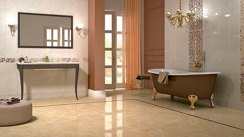 Італійська плитка для ванної кімнати: фото зразки