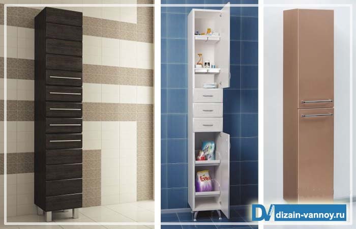 Пенал у ванну кімнату   види шаф і правильний вибір меблів