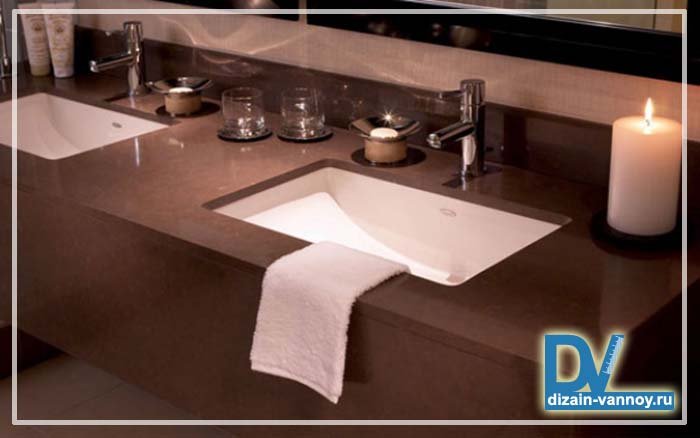 Камяна стільниця у ванну   штучний камінь і мармур