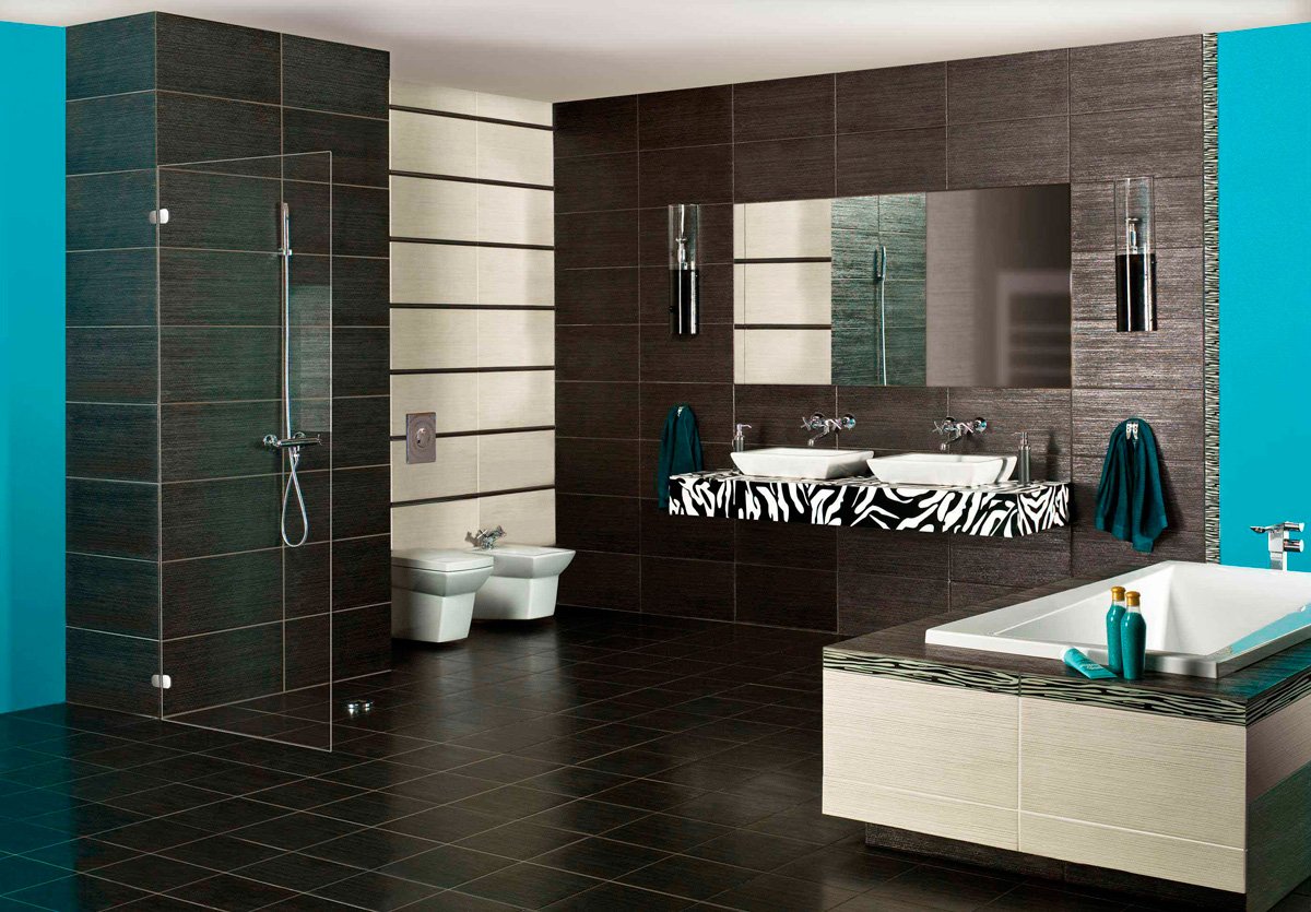 Інтерєр ванної кімнати поєднаної з туалетом