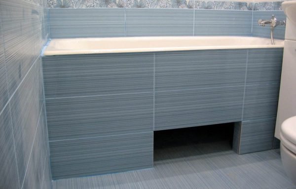 Екран під ванну з плитки — види і монтаж (відео, фото)