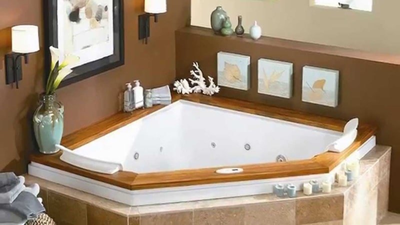 Кутова ванна: фото дизайну інтерєру