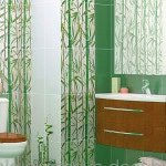 Плитка для ванної бамбук: фото жовта і блакитна кімната