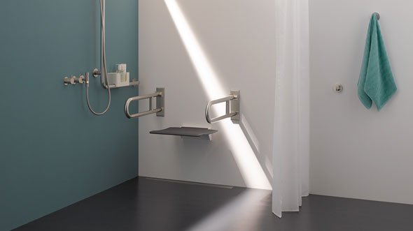 Пристосування для інвалідів і літніх людей: поручні для ванної та туалету, змішувач, підйомні механізми, стільчик, ванна з дверцятами та інші аксесуари, фото