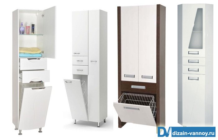 Шафа для зберігання білизни у ванній кімнаті пенал з кошиком Шафа для зберігання білизни у ванній кімнаті пенал з кошиком