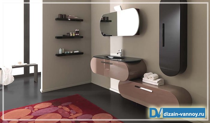 Дизайнерська меблі для ванної кімнати кольорова, оригінальна і сучасна Дизайнерська меблі для ванної кімнати кольорова, оригінальна і сучасна