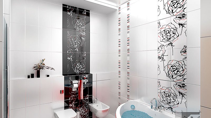 Плитка з малюнком для ванної: фото приклади дизайнів