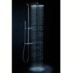 Душові стійки зі змішувачем і верхнім душем: особливості вибору