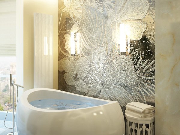 Панно з плитки в ванну, як вибрати і існуючі види