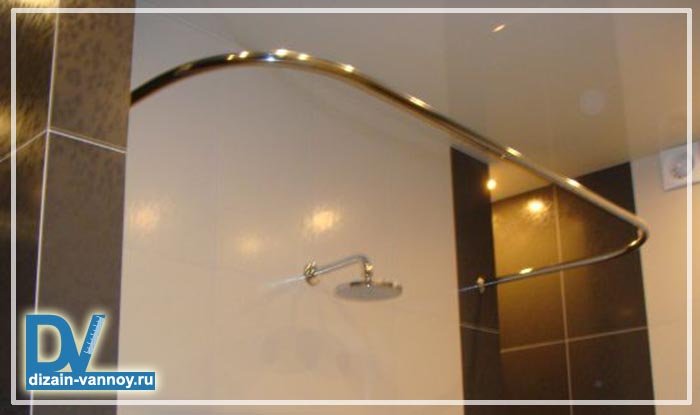 Оптимальна штанга для штори у ванну кімнату і кутова г подібна поперечина