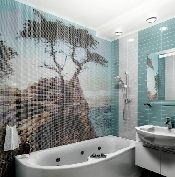 Панно з плитки в ванну кімнату — види і розміри (відео огляд, фото)