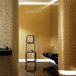 Золота плитка для ванної кімнати: нетипової дизайн