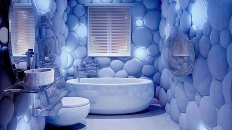 3Д плитка у ванну: фото дизайну