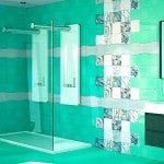 Плитка для ванної бамбук: фото жовта і блакитна кімната