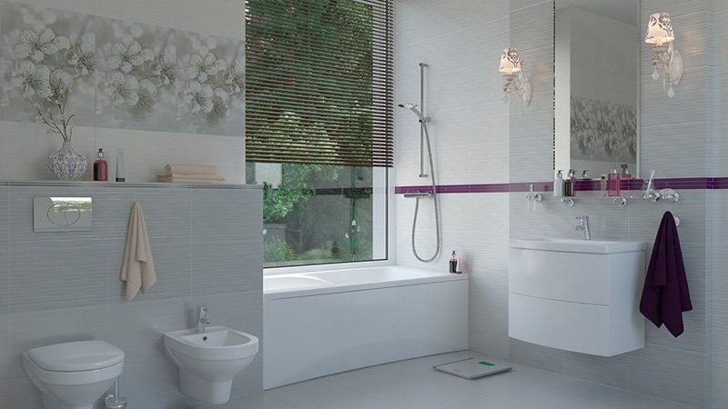 Плитка для ванної кімнати: колекція фото