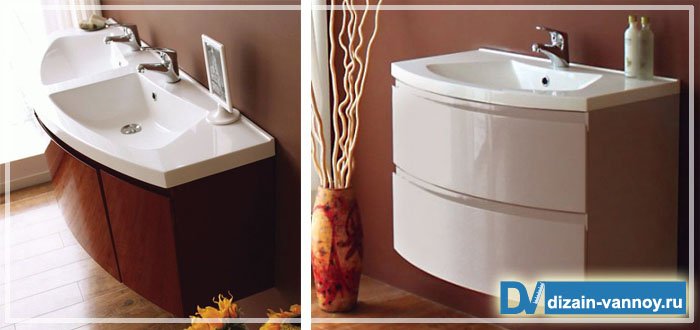 Нестандартна меблі для ванної кімнати   асиметрична, напівкругла