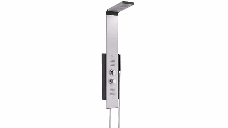 Душові стійки зі змішувачем і верхнім душем: особливості вибору