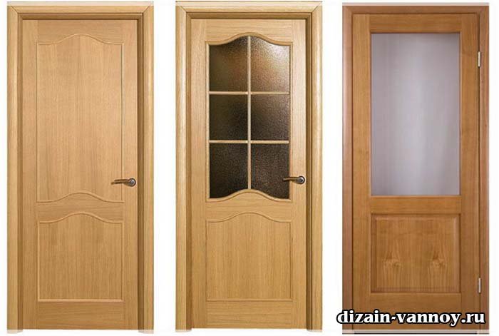 Двері мдф для ванної кімнати, шпоновані та з масиву