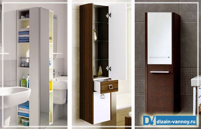 Пенал у ванну кімнату   види шаф і правильний вибір меблів