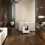 Плитка під дерево у ванній: фото приклад обробки ванної деревом