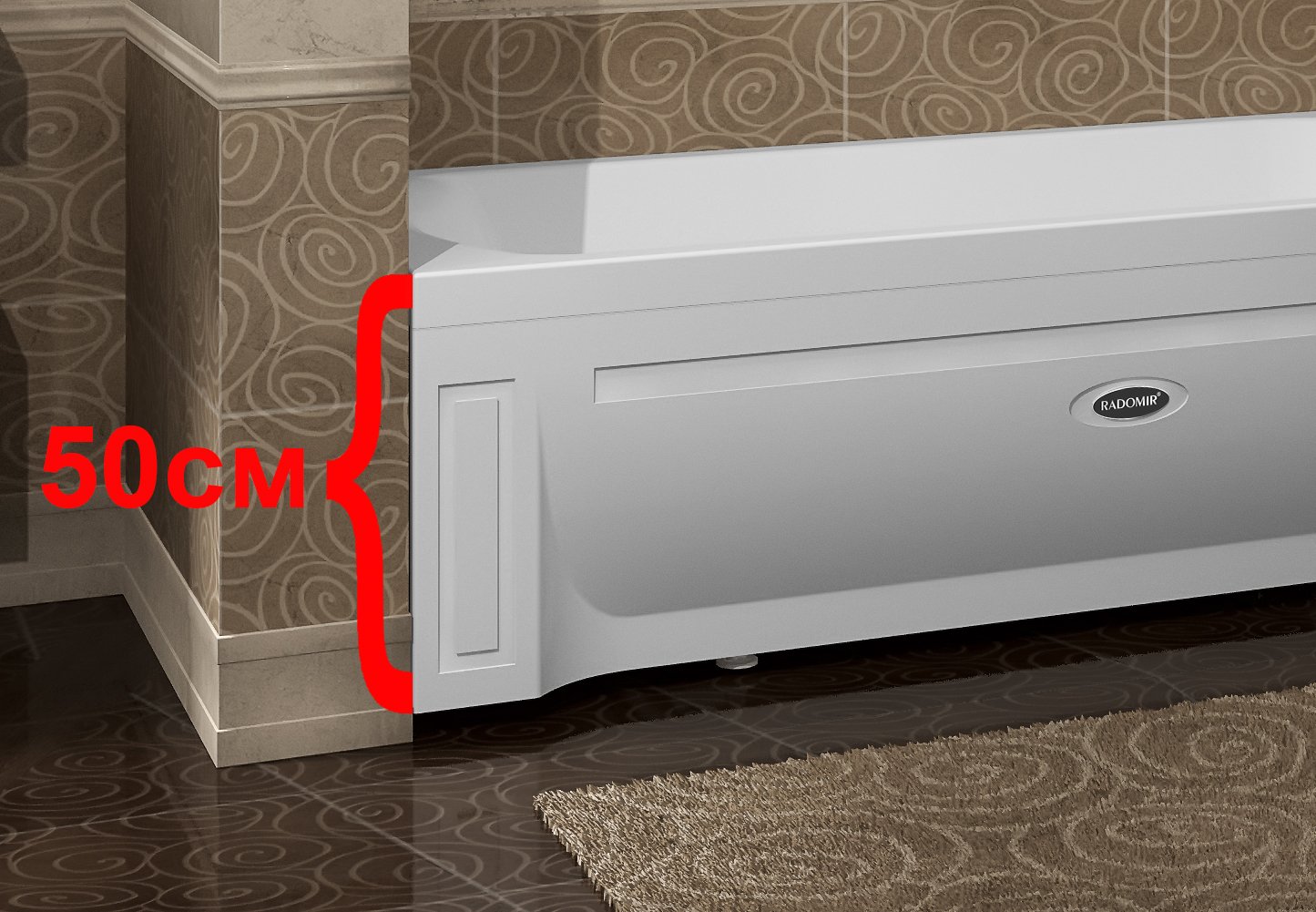 Яка висота ванни від підлоги стандарт, в залежності від її моделі