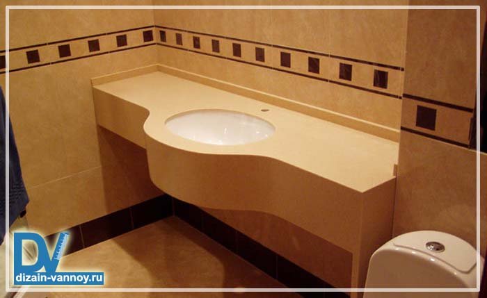 Камяна стільниця у ванну   штучний камінь і мармур