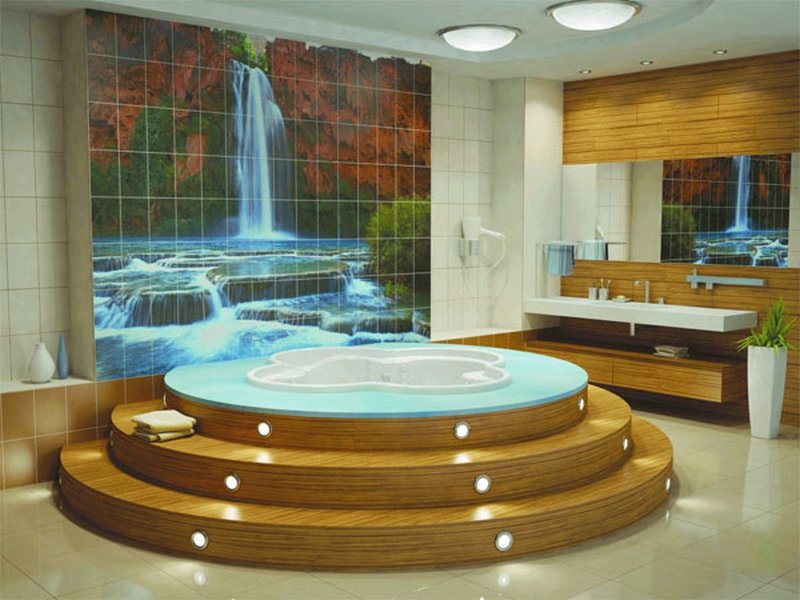 Панно з плитки в ванну, як вибрати і існуючі види