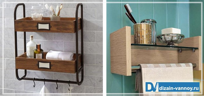 Полички для ванної кімнати   фото та види полиць
