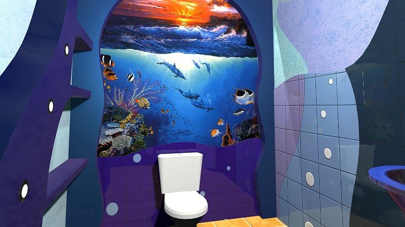 3Д плитка у ванну: фото дизайну