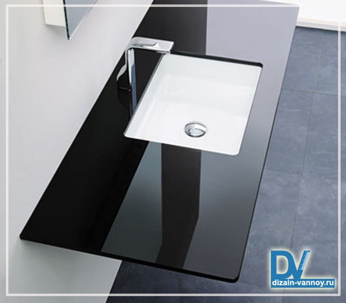 Стільниця зі скла для ванної кімнати   види і вибір