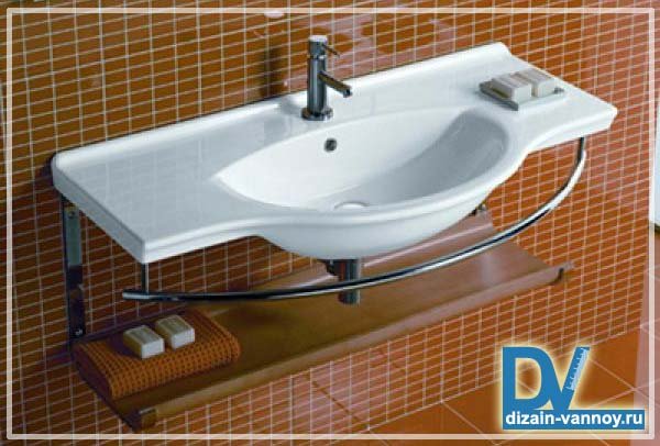 Вбудована полку під раковину у ванну   фото та види