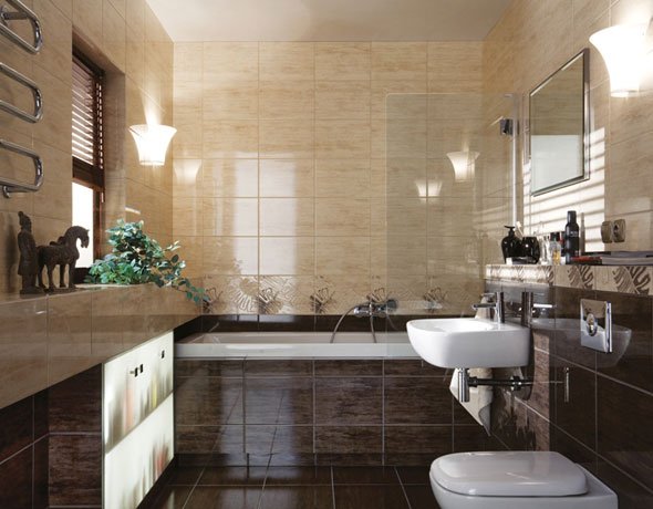 Дизайн стильного ванної кімнати в коричнево бежевих тонах: нюанси оформлення інтерєру Дизайн стильного ванної кімнати в коричнево бежевих тонах: нюанси оформлення інтерєру