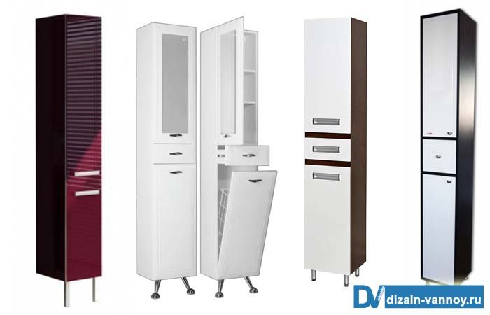 Пенал у ванну кімнату   види шаф і правильний вибір меблів