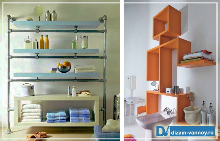 Полички для ванної кімнати   фото та види полиць